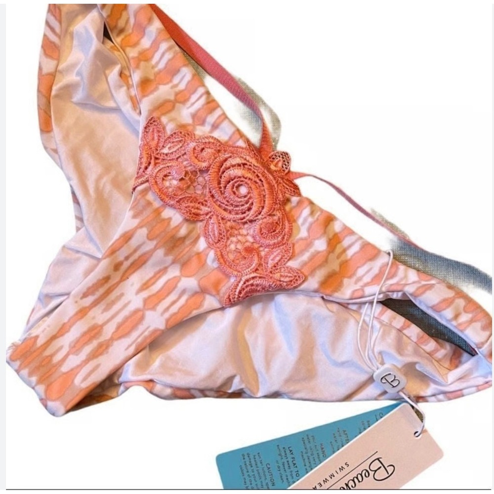 Rare Beach Bunny Girl Crush Tie Dye Rose  String Bikini Bottom‎ XL New w/tags